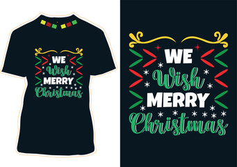 Canvas Print - We Wish Merry Christmas T-shirt Design