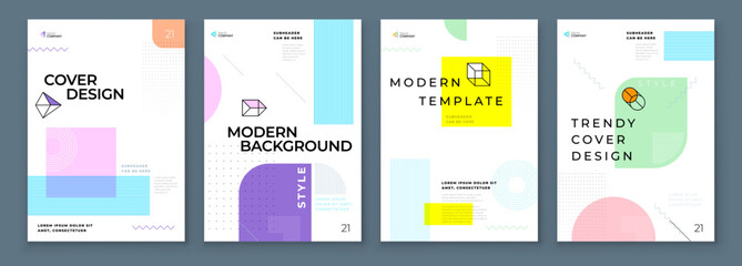Wall Mural - Brochure template layout design. Corporate business annual report, catalog, magazine, flyer mockup. Creative modern background concept in abstract flat style shape