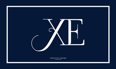 Alphabet letters XE or EX logo monogram