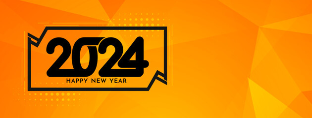 Happy new year 2024 decorative modern banner design