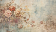 Distressed Watercolor Floral Wallpaper Background