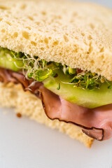 Canvas Print - Ham, Cucumber, and Sprout Sandwich