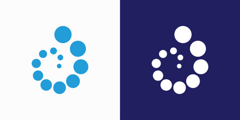 Poster - abstract water drop spiral dot vector logo design