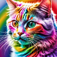 a colorful cat