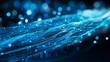 Image of radiant blue threads of fiber optic cables.