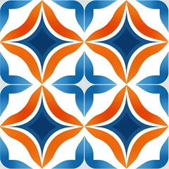 Wall Mural - pattern with orange and blue | generative AI
