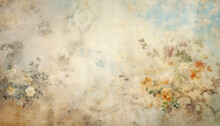 Distressed Watercolor Floral Wallpaper Background