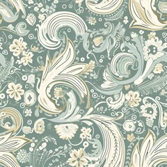 Poster - Paisley pattern in pastel colors | generative AI