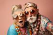 © Jürgen Fälchle - Funny and cool old couple wearing funky outfit and sunglasses