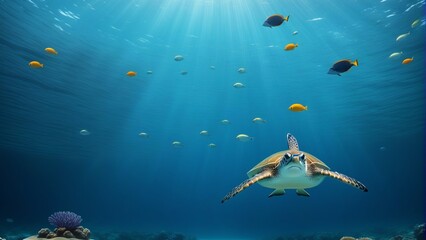 Wall Mural - Underwater sea background