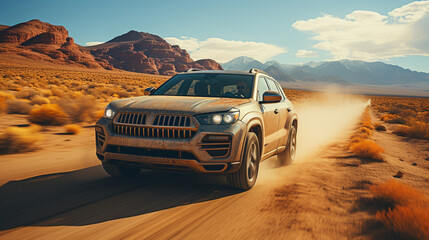 Suv car at desert.