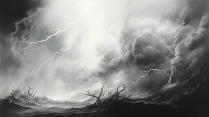 Wall Mural - An image of a menacing dark storm cloud.