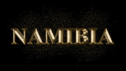 Wall Mural - ZAMBIA Gold Text Effect on black background, Gold text with sparks, Gold Plated Text Effect, country name