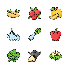 Wall Mural - Get your hold on this amazing fruit and vegetable vectors set