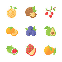 Wall Mural - Grab this beautifully designed fruit and vegetable icons set, ready for premium use