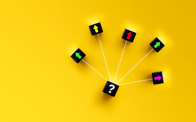 choosing a strategic path to move forward. business decision making and the way to success. alternat