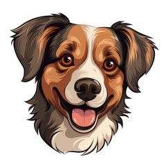 Poster - Cartoon dog head isolated on transparent background. Ai generated.