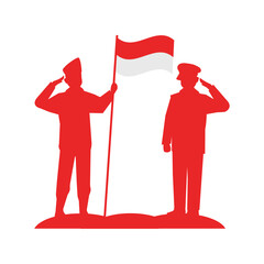 Sticker - indonesian independence day with soldiers