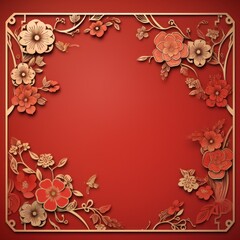 Canvas Print - Chinese new year card template with copy space