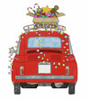 Retro Fiat 500 with Christmas decorations