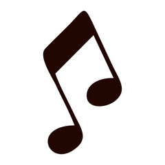 Wall Mural - Music single bar note symbol. Vector illustration in black and white. Flat simple symbol isolated on white. Sound and Musical concept element, Design graphic for Web Button, Card, Application.