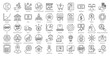 Macroeconomy Line Icons Economy Financial Assets Iconset in Outline Style 50 Vector Icons in Black