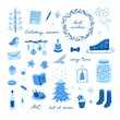 Winter vector clipart. Cute Christmas illustrations. Cozy hygge graphics