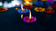 krathongs Colorful flower candle. Worshiping sacred things by floating krathongs.