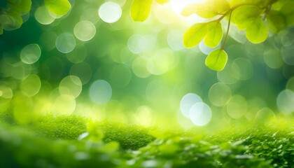 Wall Mural - nature green bokeh background