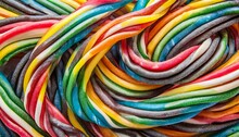 Background Of Rainbow Twisted Candy Colorful Twisted Licorice Candy Texture