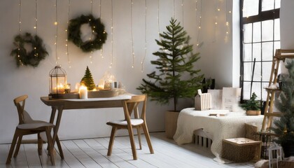 Sticker - minimal nordic interior design for christmas sustainable celebration idea