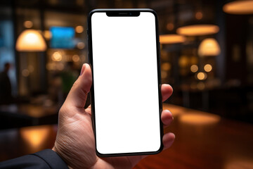 Poster - a mobile banking app interface on a smartphone, illustrating the convenience of digital financial tr