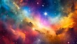 © Mary - space galaxy realistic illustration colorful nebula background created with generative ai
