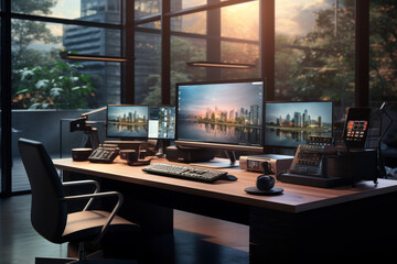 Poster - a dedicated workspace for remote employees, equipped with technology to support virtual collaboratio