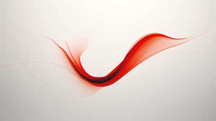 Wall Mural - red line with abstract shape. plain background.