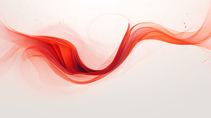Wall Mural - red line with abstract shape. plain background.