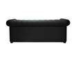 black leather office sofa in retro style on white background, back view