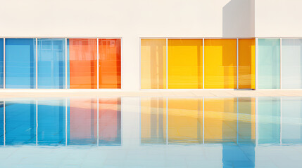 Wall Mural - colorful geometric crystals on a white space. light background.