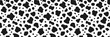 Vector cow seamless pattern. Black and white animal skin texture background. Milk farm, dairy illustration for print, package, surface design. Cartoon irregular spots wallpaper. Abstract doodle shapes