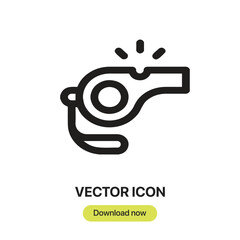 Fototapete - Whistle icon vector. Linear-style sign for mobile concept and web design. Whistle symbol illustration. Pixel vector graphics - Vector.