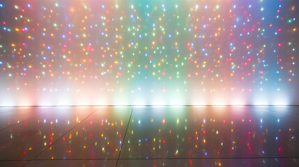 Wall Mural - colored lights illuminating a minimalist white space.