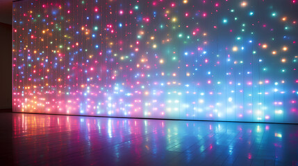 Wall Mural - colored lights illuminating a minimalist white space.