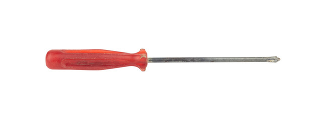 Canvas Print - screwdriver, old rubber-handled screwdriver, isolate	