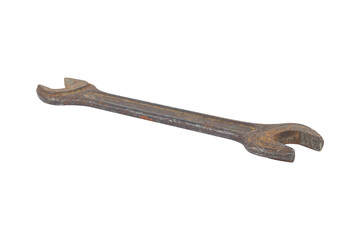 Sticker - spanner, rusty spanner isolated from  background