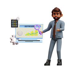 Male Seo Analyst 3d illustration