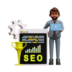 Male Seo Ranking 3d illustration