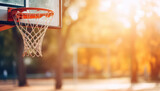 Fototapeta Fototapety sport - Basketball hoop at sunset
