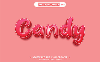 Aufkleber - Editable 3d glowing red candy vector text style effect