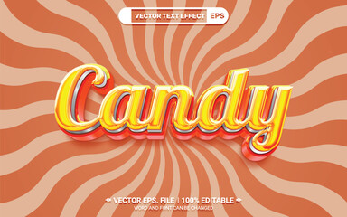 Aufkleber - Glossy sweet candy 3d editable vector text effect