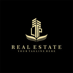 Initial building real estate logo design